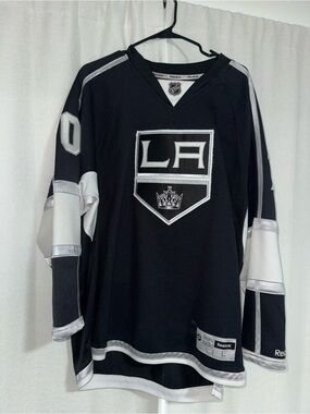 Reebok Black White Hockey Jersey with Silver Trim Pearson 70